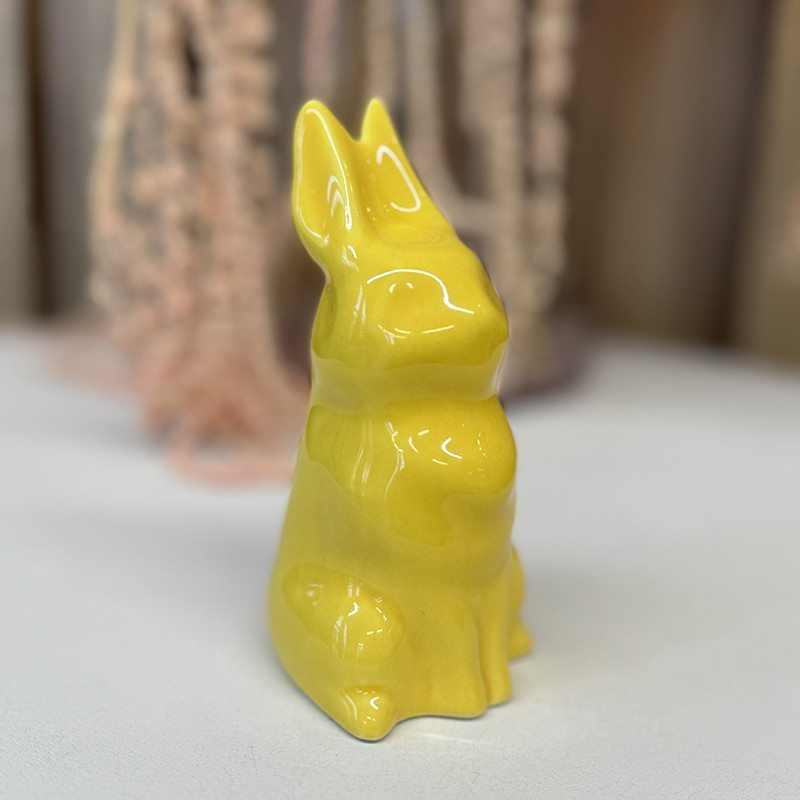 Фигурка "Заяц" ручной работы желтый Fabrica